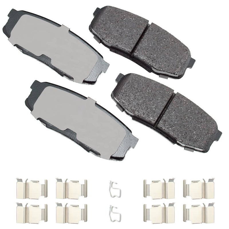 Akebono ACT1304A Ultra-Premium Ceramic Rear Disc Brake Pads , GREY
